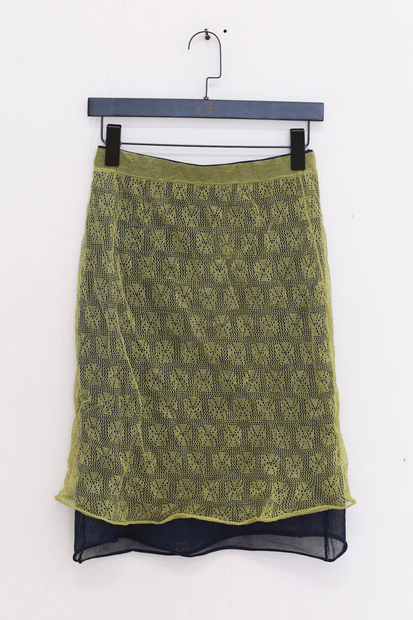 SWAYING 25 Spring/Summer Metal Pleated Skirt SW-SW25SS3B01C1-LV Green